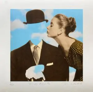 KISSING MAGRITTE OPEN EDITION BY JOE WEBB