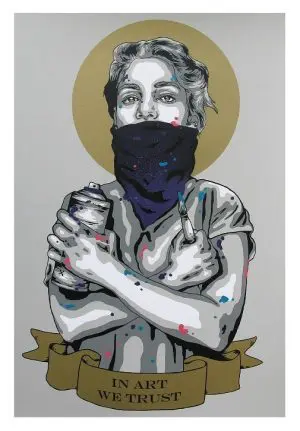 In Art We Trust - Purple (Print) by ZABOU