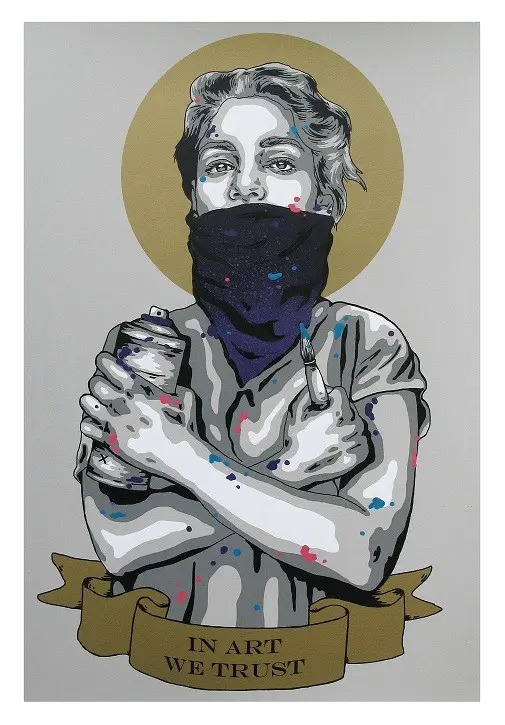 In Art We Trust - Purple (Print) by ZABOU