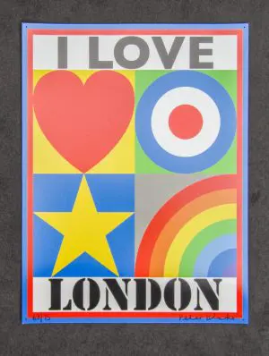 I Love London XL Tin Plate Edition by PETER BLAKE