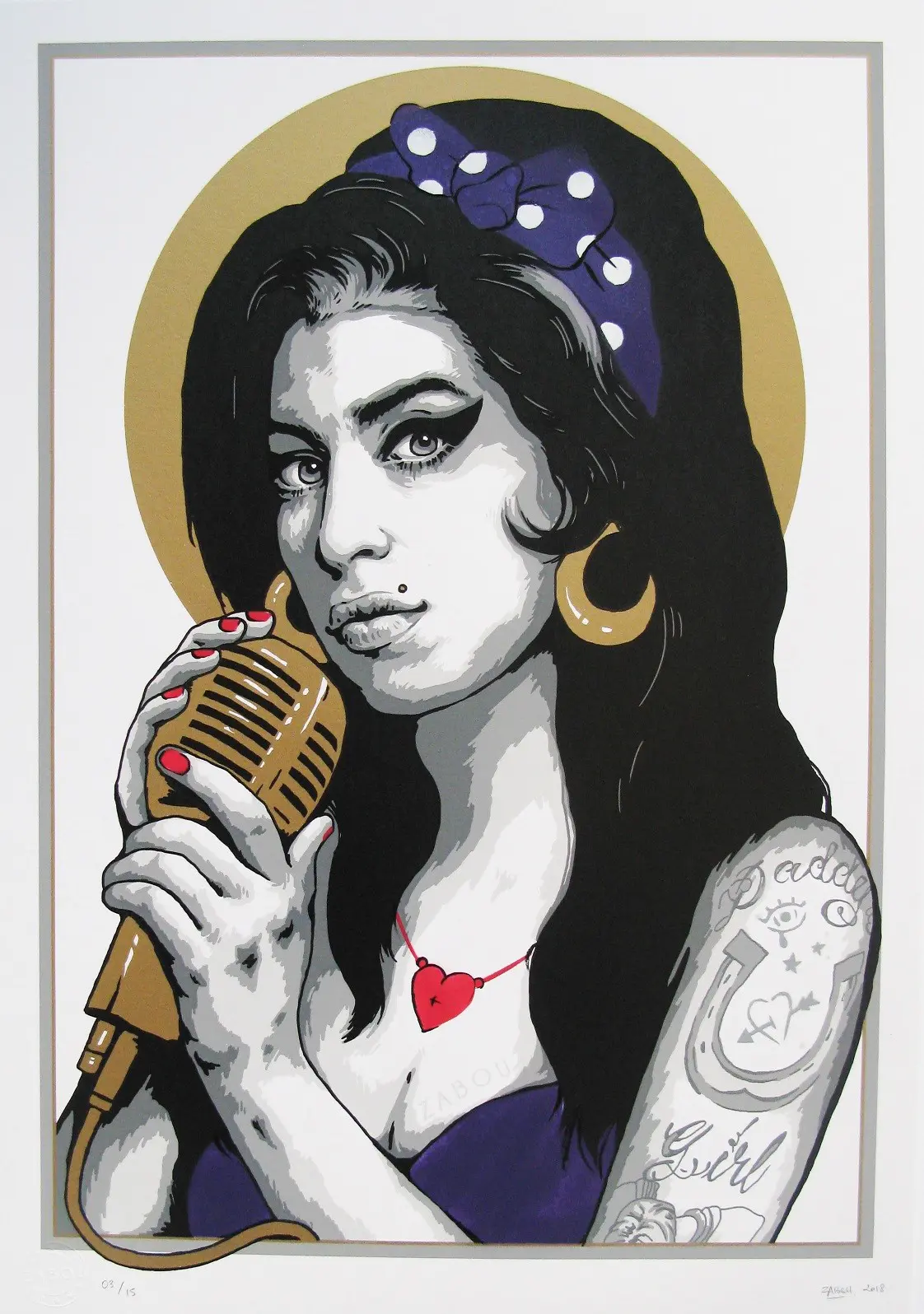 Amy - Purple (Hand-Finished Print) by ZABOU - Image 2