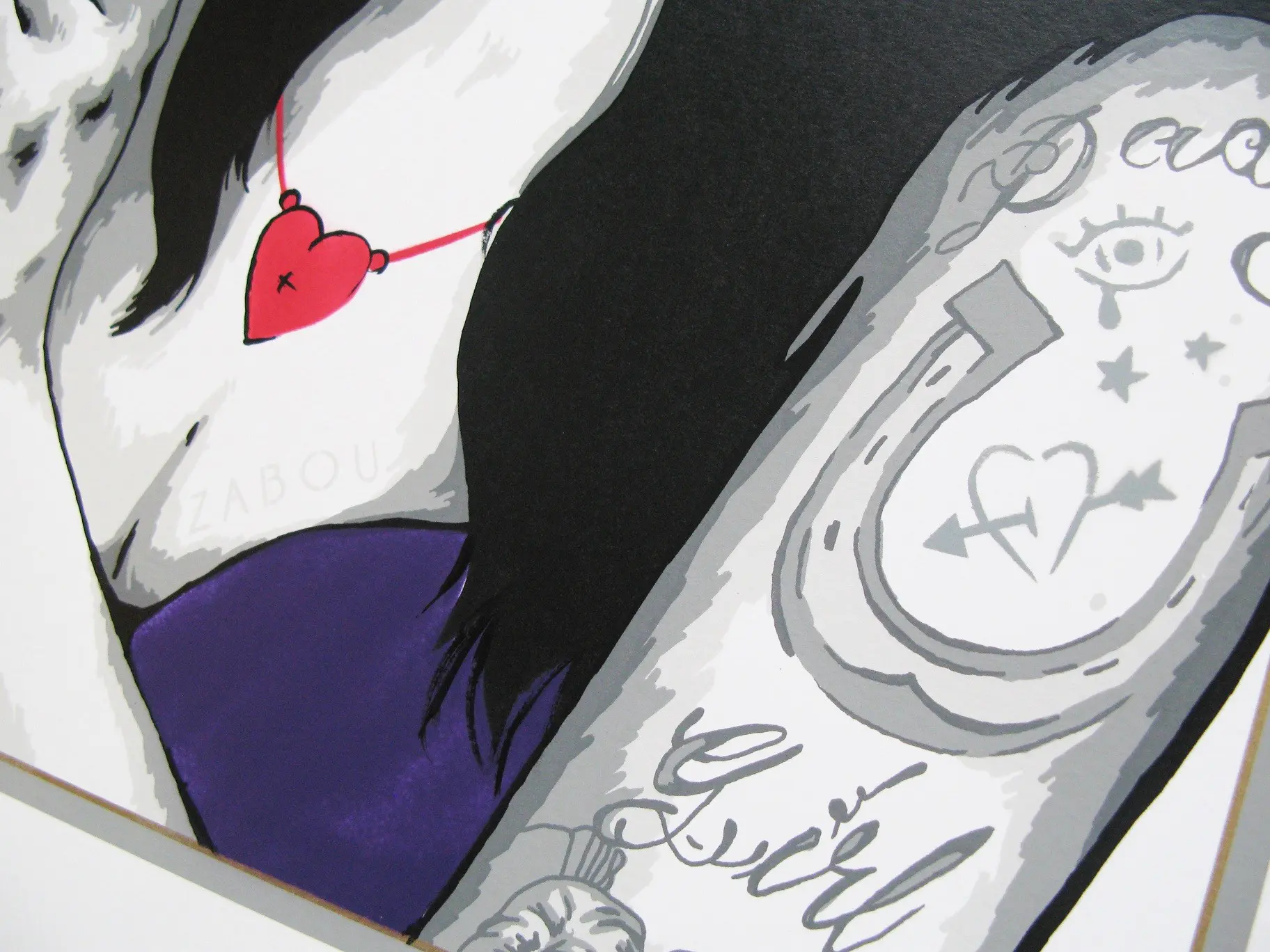 Amy - Purple (Hand-Finished Print) by ZABOU - Image 5