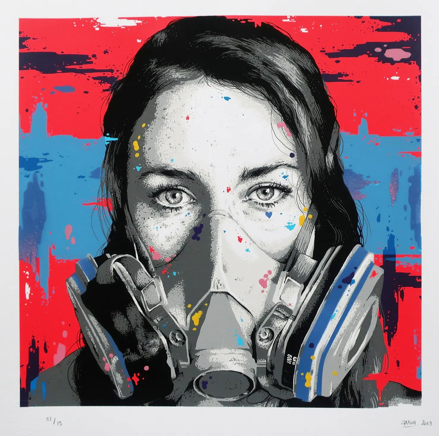 Born to Paint - Blue (Hand-Finished Print) by ZABOU - Image 6