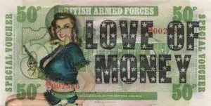 Love of Money 50p note by CARRIE REICHARDT