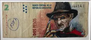 Freddie Krueger Argentinian Pesos by SERGIO GUILLERMO DIAZ