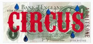 Circus Ticket Pound note by DONK