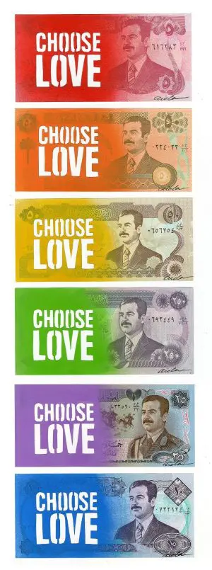 All the Colours of the Rainbow Iraqi note by AIDA WILDE