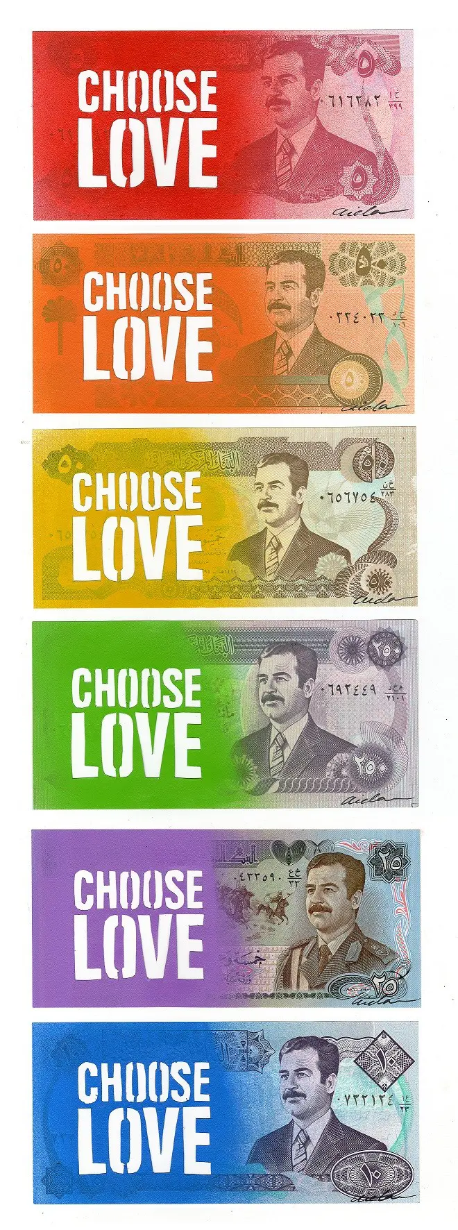 All the Colours of the Rainbow Iraqi note by AIDA WILDE