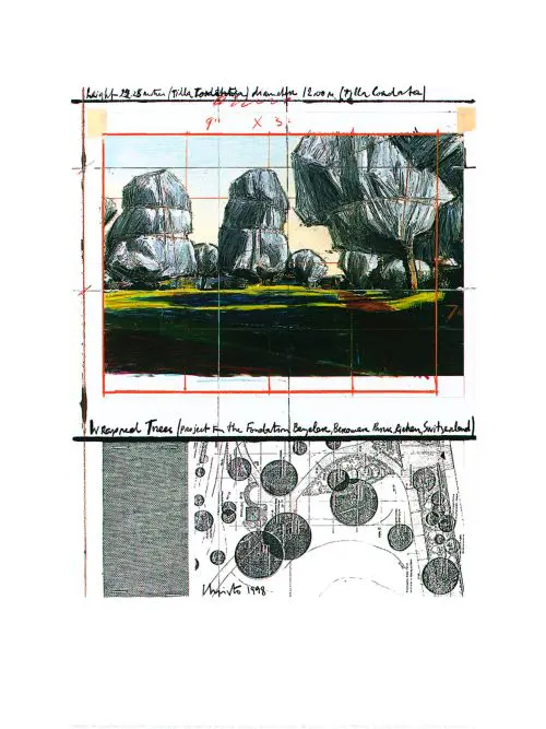 CHRISTO "WRAPPED TREES NR.IV, RIEHEN SIEBDRUCK" PRINT