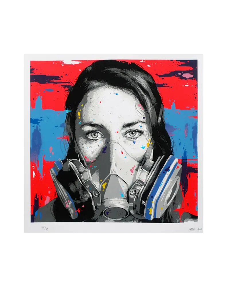 Born to Paint - Blue (Hand-Finished Print) by ZABOU