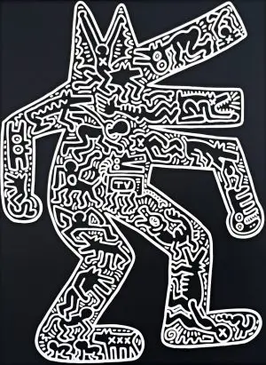 Dog, 1985 By Haring Mini Print