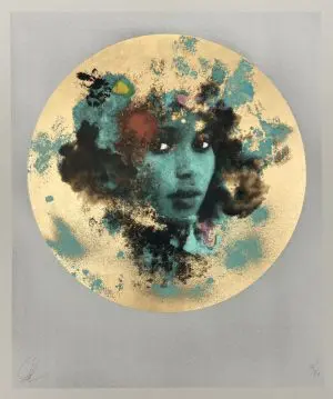 Ripples screen print XL (turquoise face) by Andrew Millar