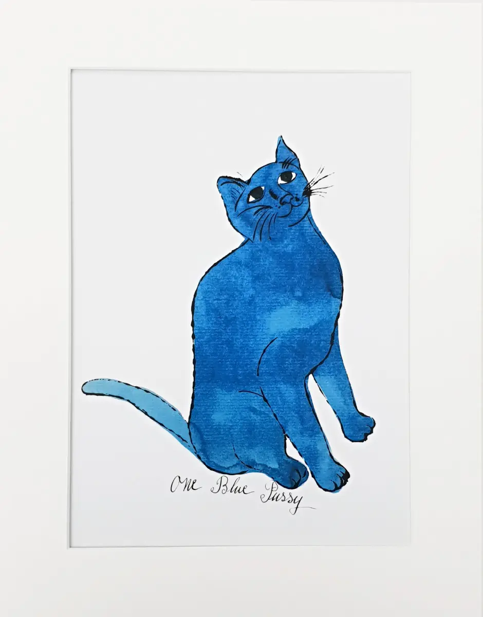 One Blue Pussy, C. 1954 By Warhol Mini Print - Image 2