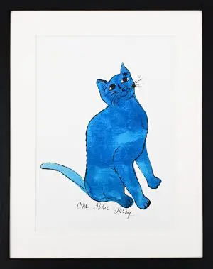 One Blue Pussy, C. 1954 By Warhol Mini Print
