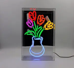 Vase of Tulips Neon Sign by Locomocean