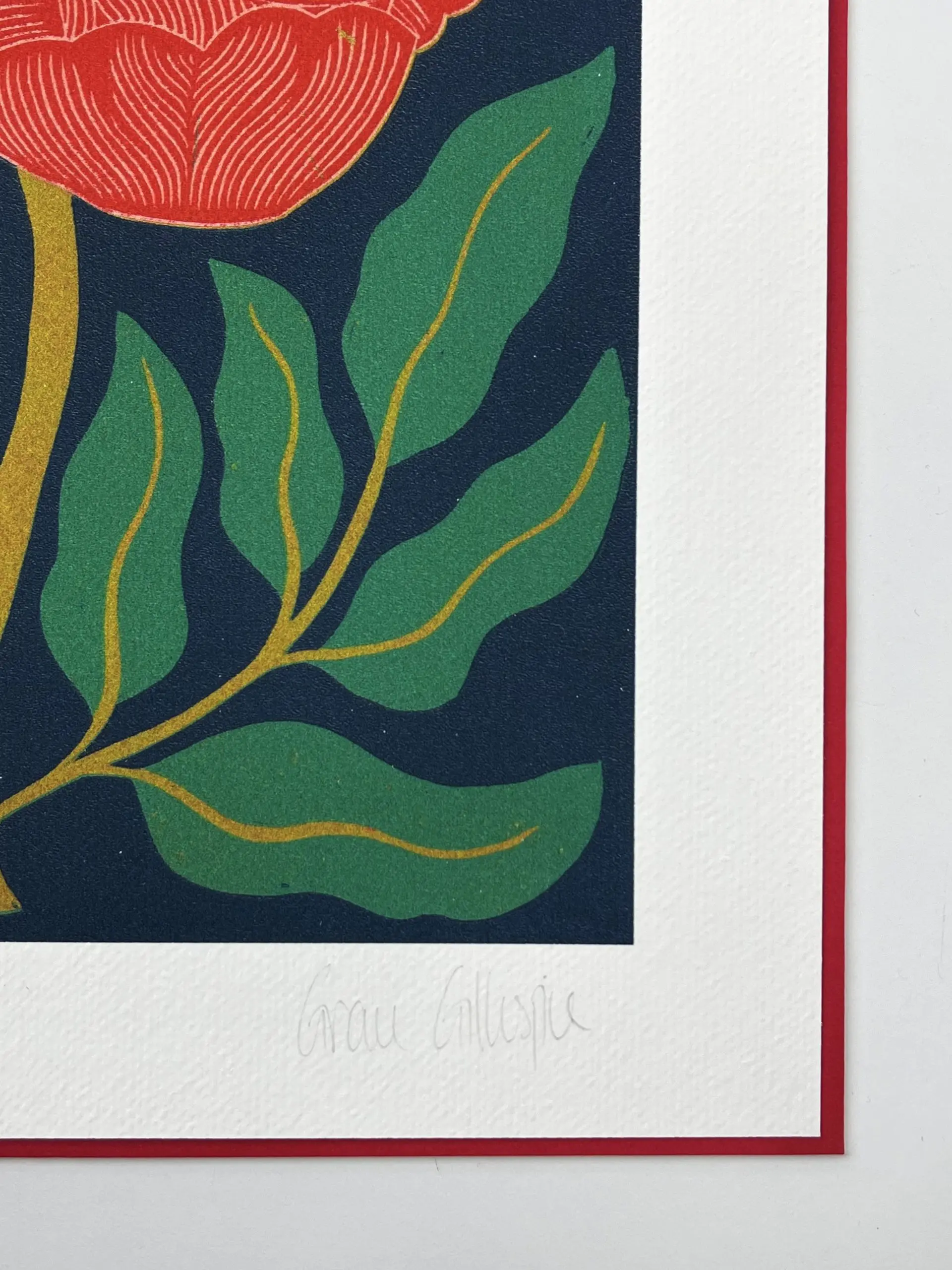 Peony on Dark Blue by Grace Gillespie - Image 3