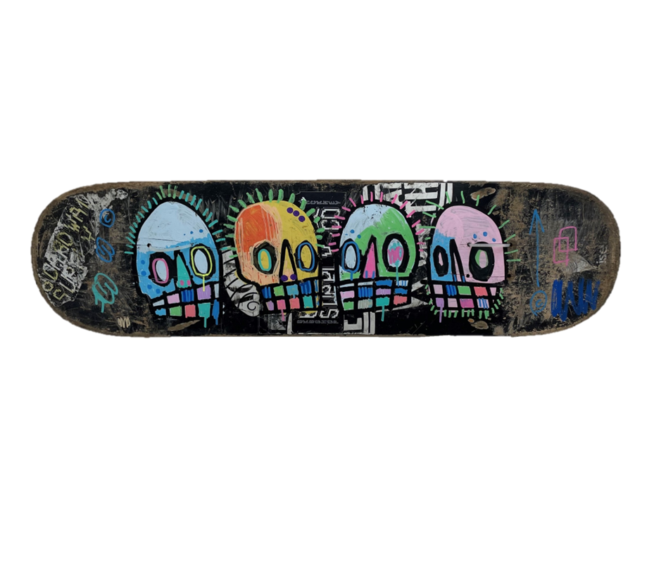 GANG OF FOUR (3) SKATE DECK BY SKELETON CARDBOARD