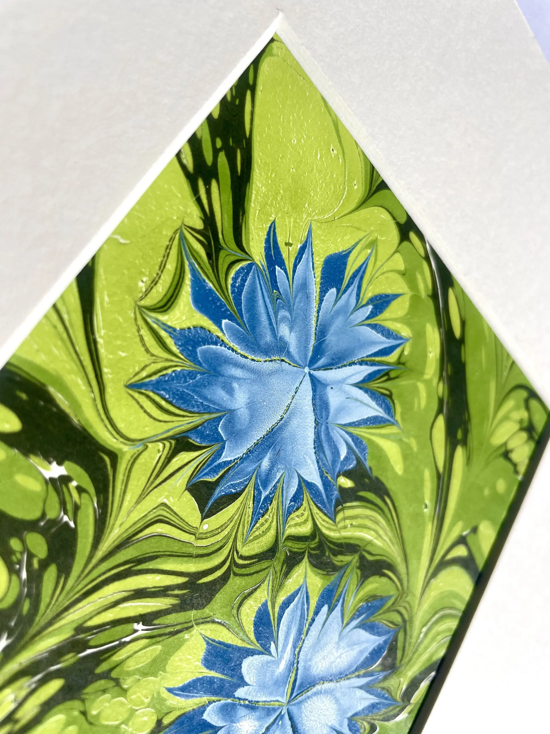 Cornflower Hand-Marbled Artwork by Charlotte Wainwright - Image 3