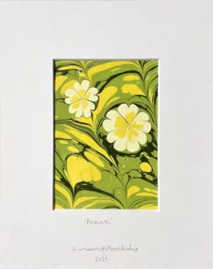 Primrose Hand-Marbled Artwork by Charlotte Wainwright