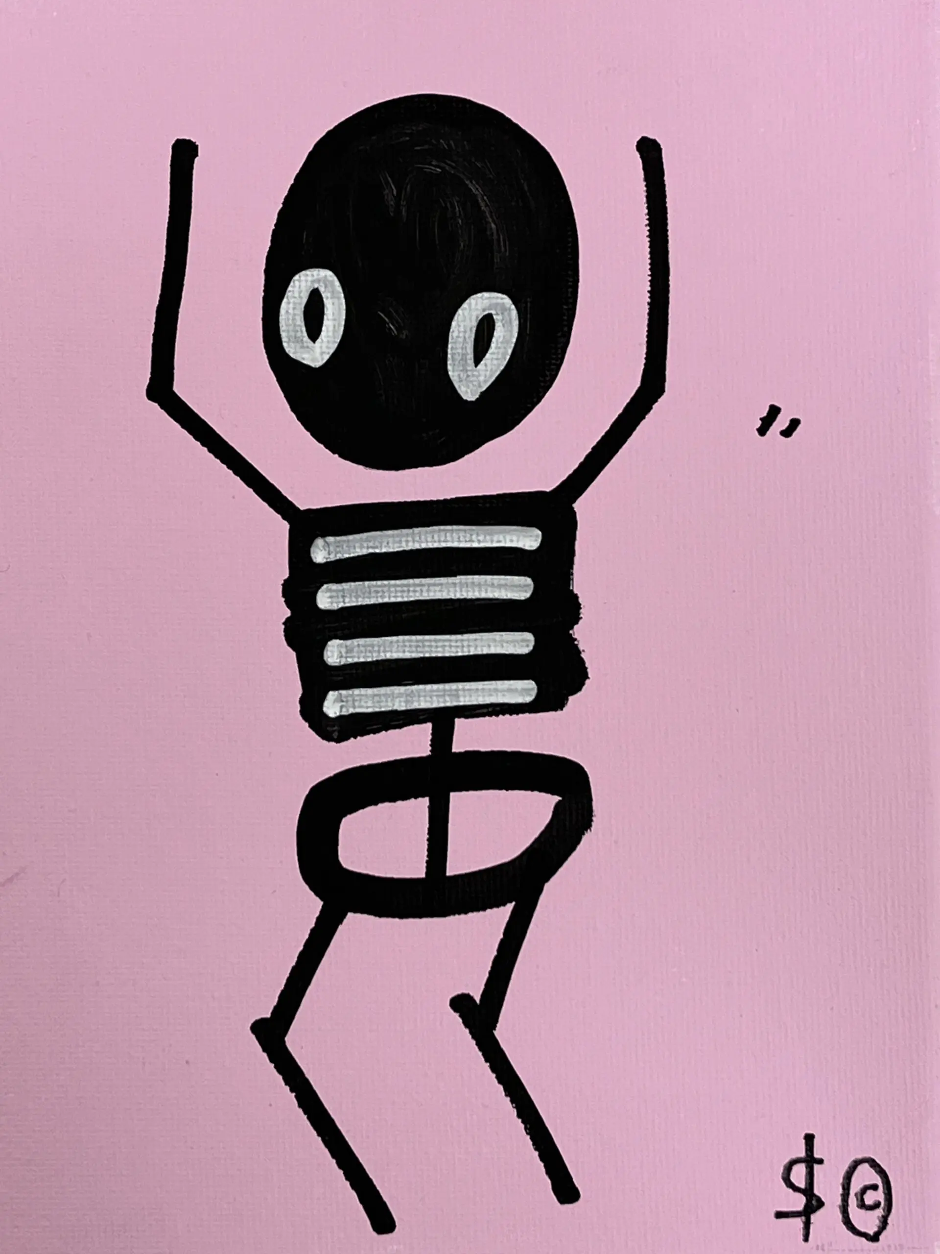 PALE PINK, LEFT SIDE - DANCING SKELETON BY SKELETON CARDBOARD - Image 2