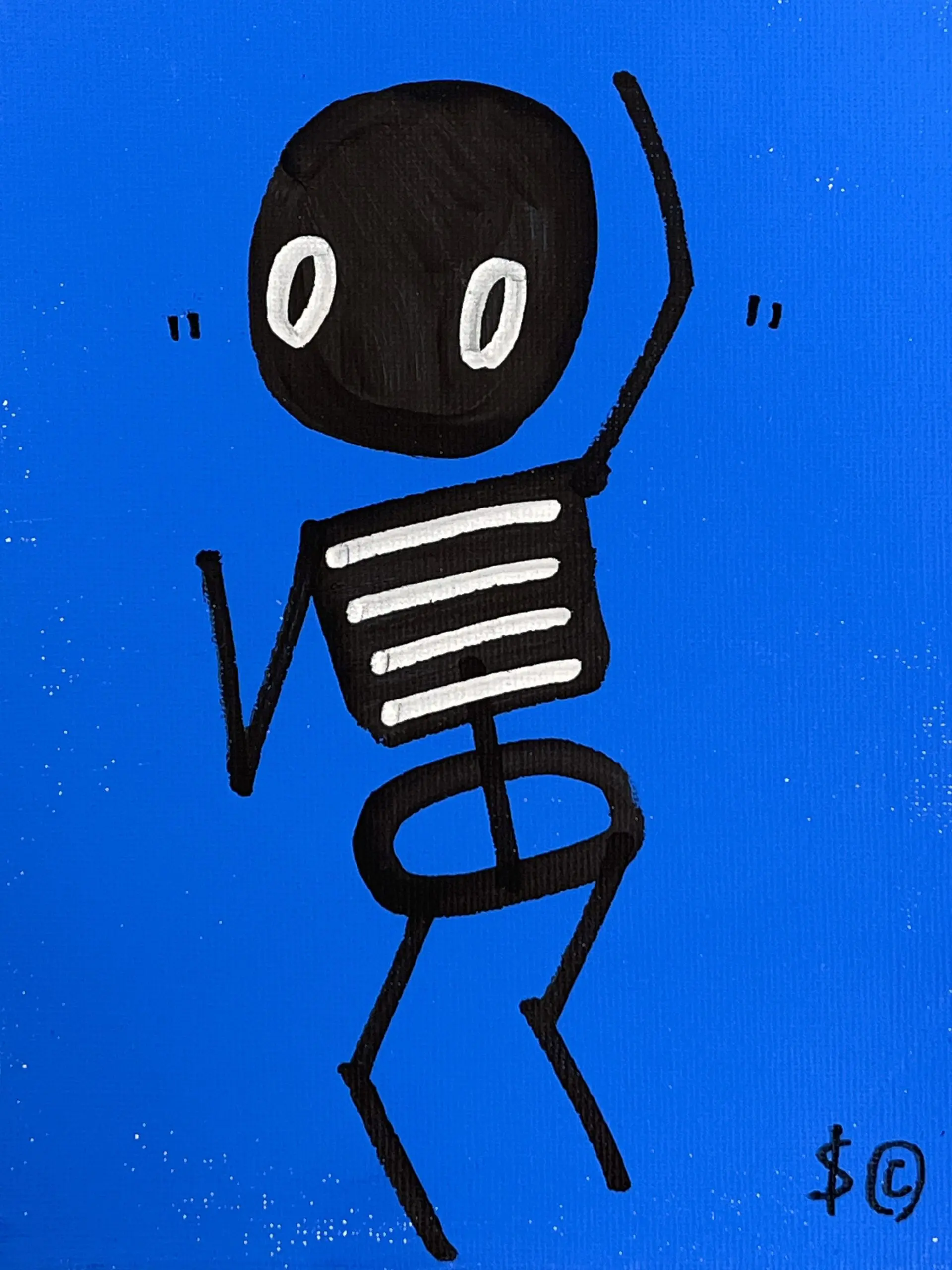 BRIGHT BLUE, RIGHT SIDE - DANCING SKELETON BY SKELETON CARDBOARD - Image 2