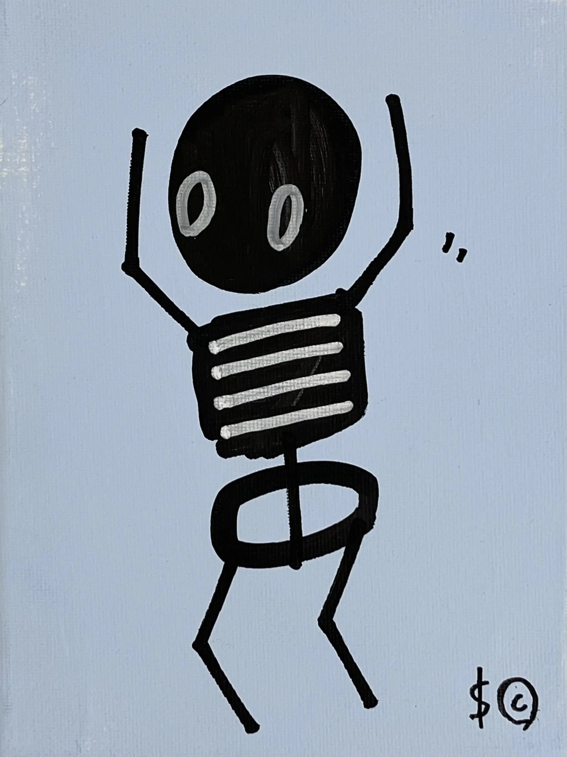 PALE BLUE, RIGHT SIDE - DANCING SKELETON BY SKELETON CARDBOARD - Image 2