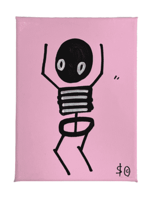 PALE PINK, LEFT SIDE - DANCING SKELETON BY SKELETON CARDBOARD