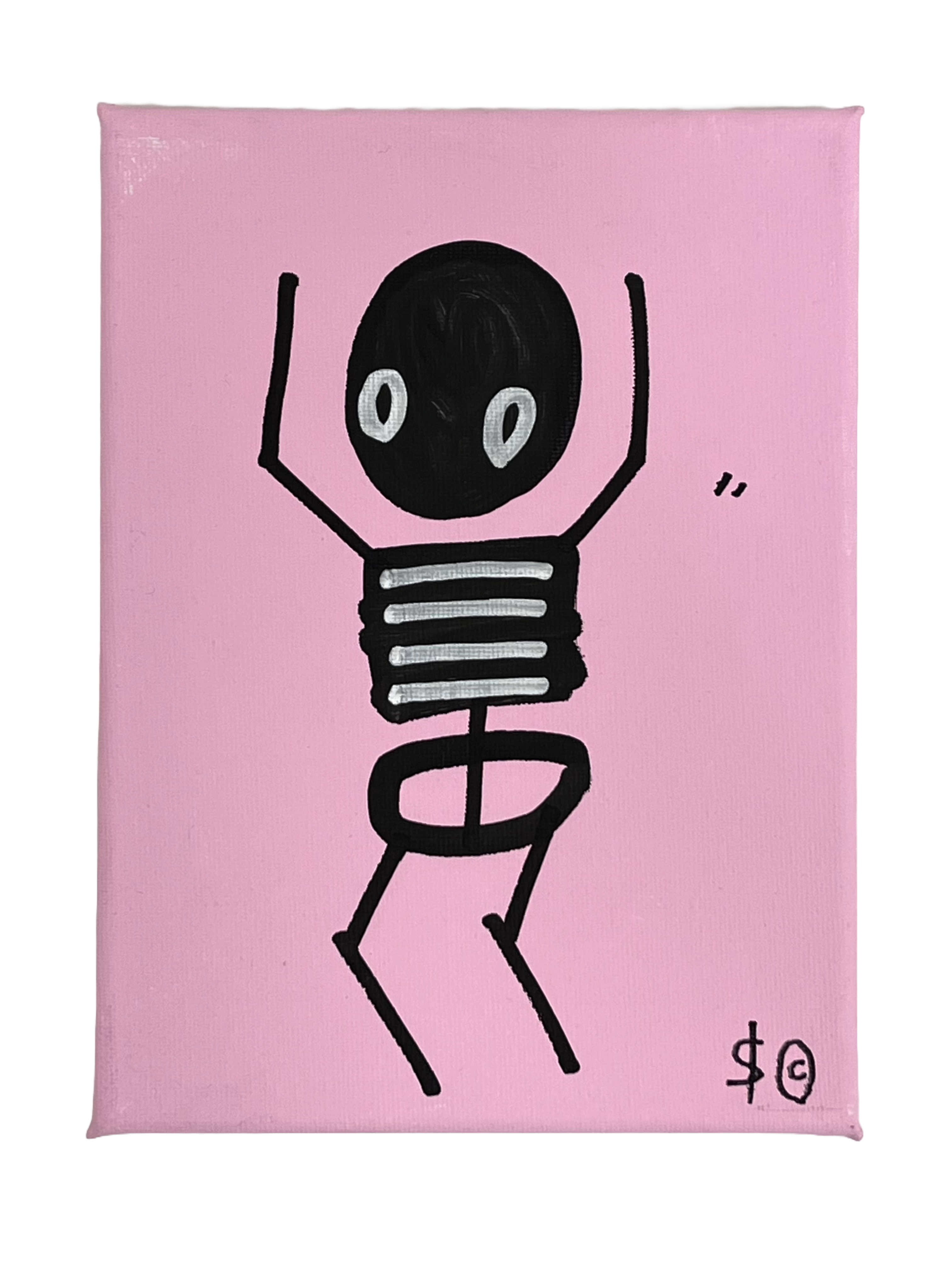 PALE PINK, LEFT SIDE - DANCING SKELETON BY SKELETON CARDBOARD