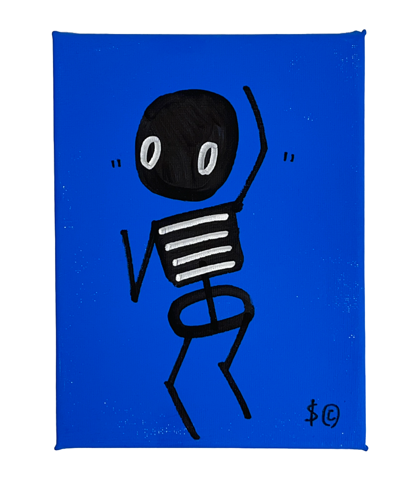 BRIGHT BLUE, LEFT SIDE - DANCING SKELETON BY SKELETON CARDBOARD
