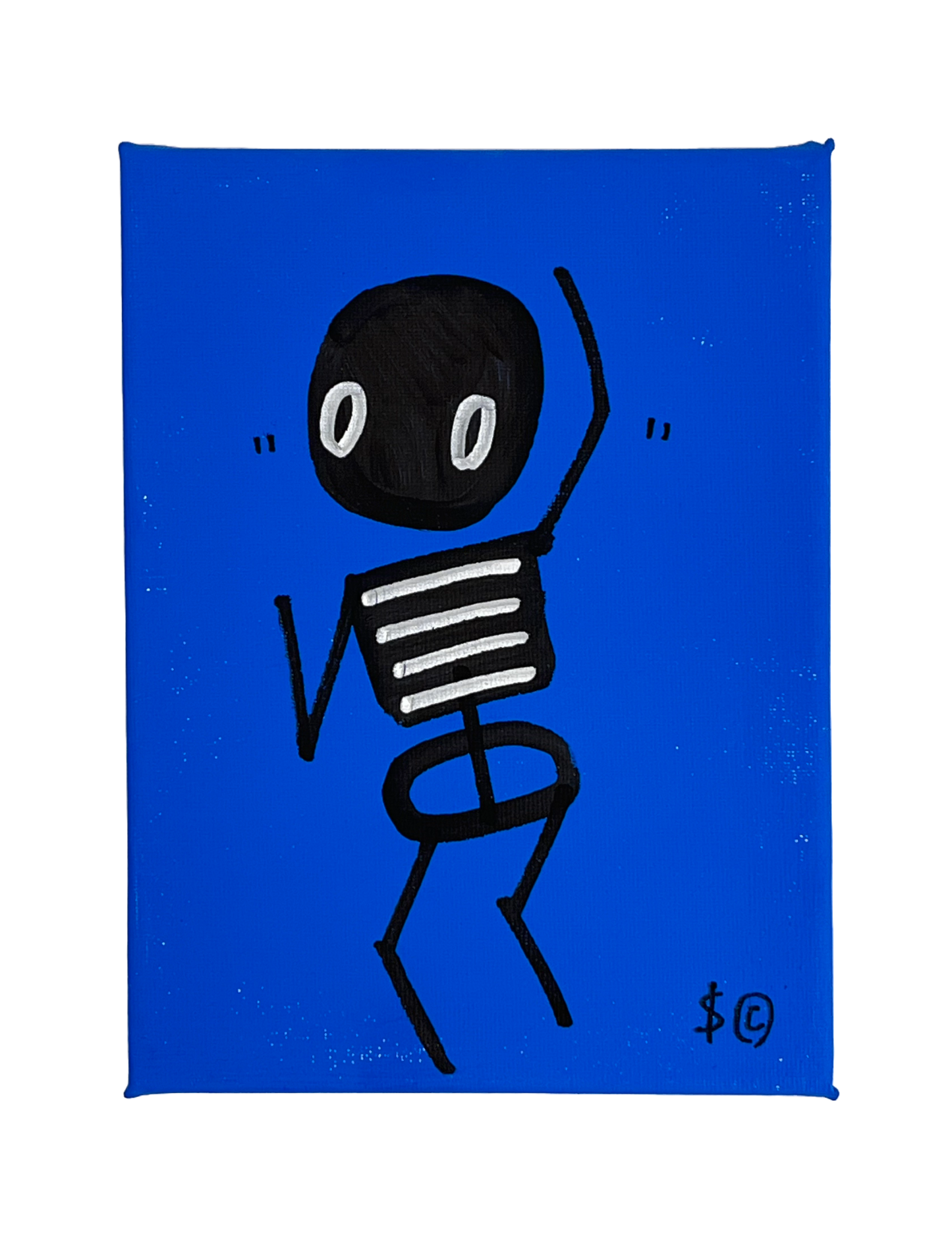 BRIGHT BLUE, RIGHT SIDE - DANCING SKELETON BY SKELETON CARDBOARD