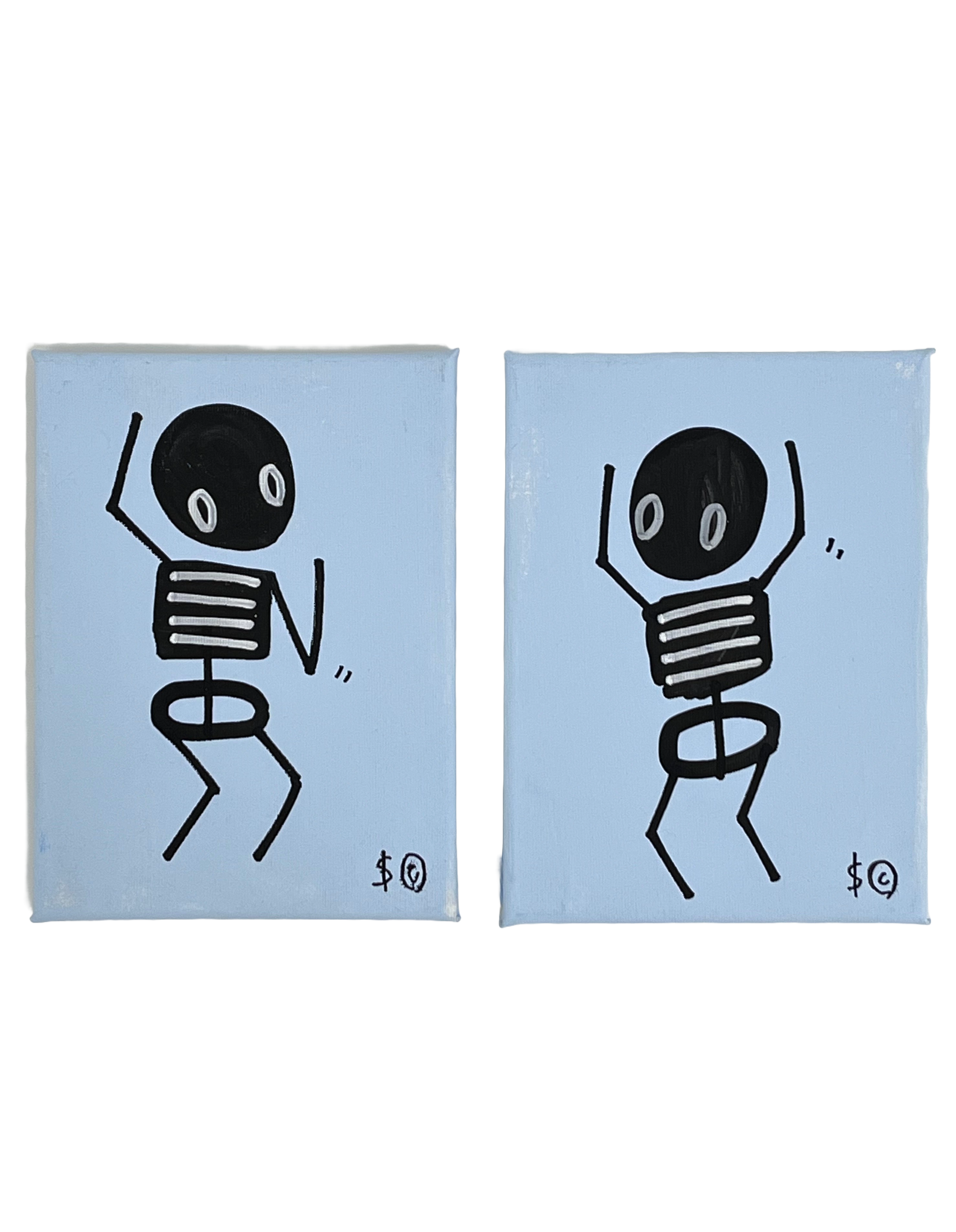 PALE BLUE, RIGHT SIDE - DANCING SKELETON BY SKELETON CARDBOARD - Image 5