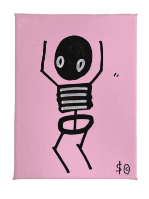 PALE PINK, RIGHT SIDE - DANCING SKELETON BY SKELETON CARDBOARD