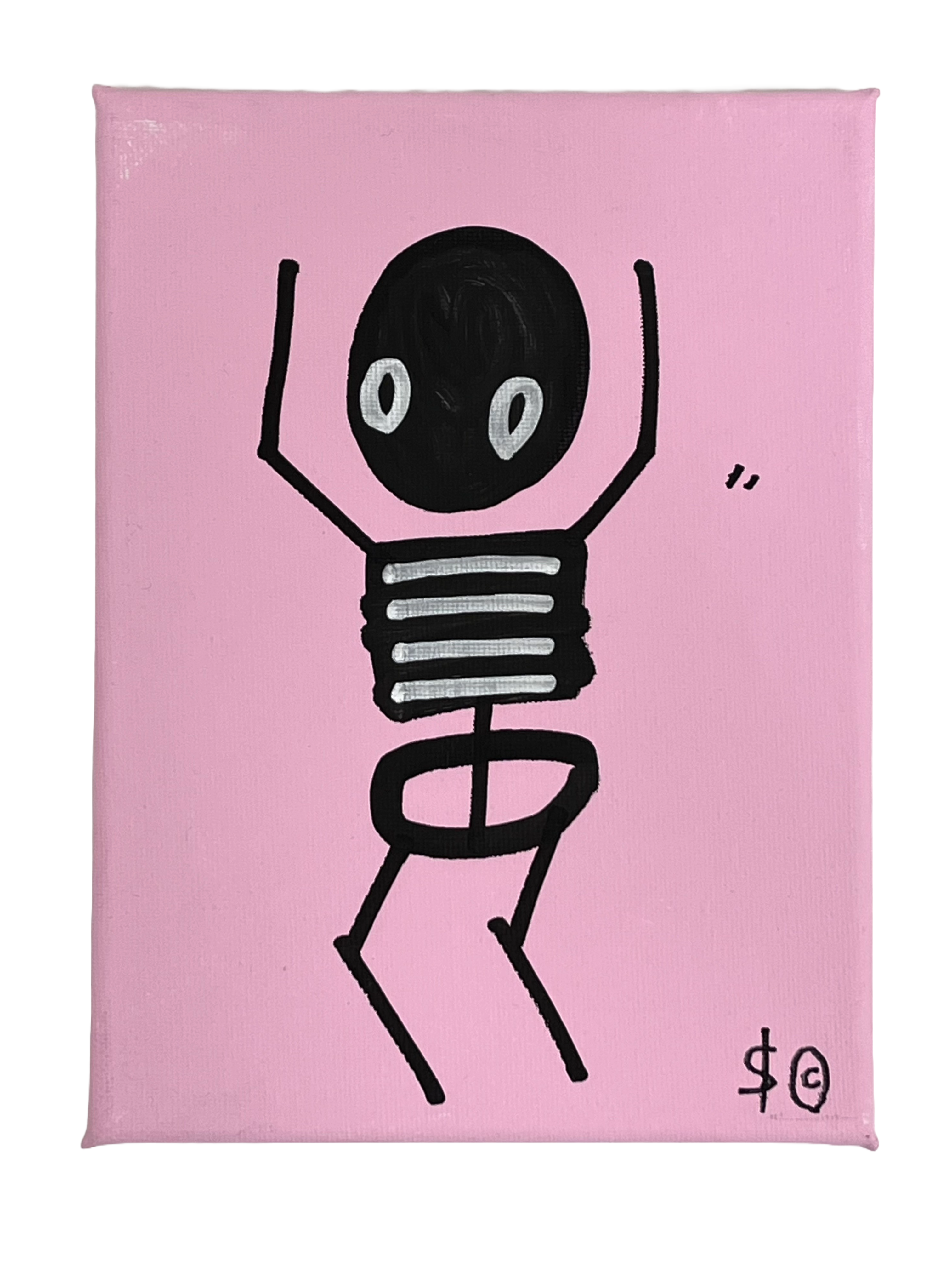PALE PINK, RIGHT SIDE - DANCING SKELETON BY SKELETON CARDBOARD