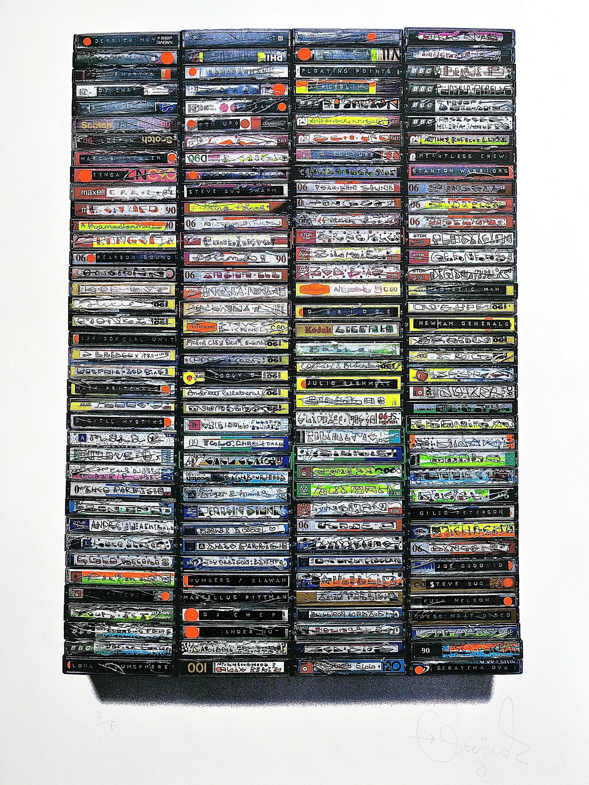 print of stacked cassette