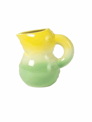 Green and yellow ceramic jug