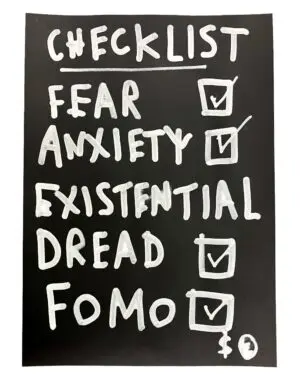 artwork on black paper by Skeleton Cardboard