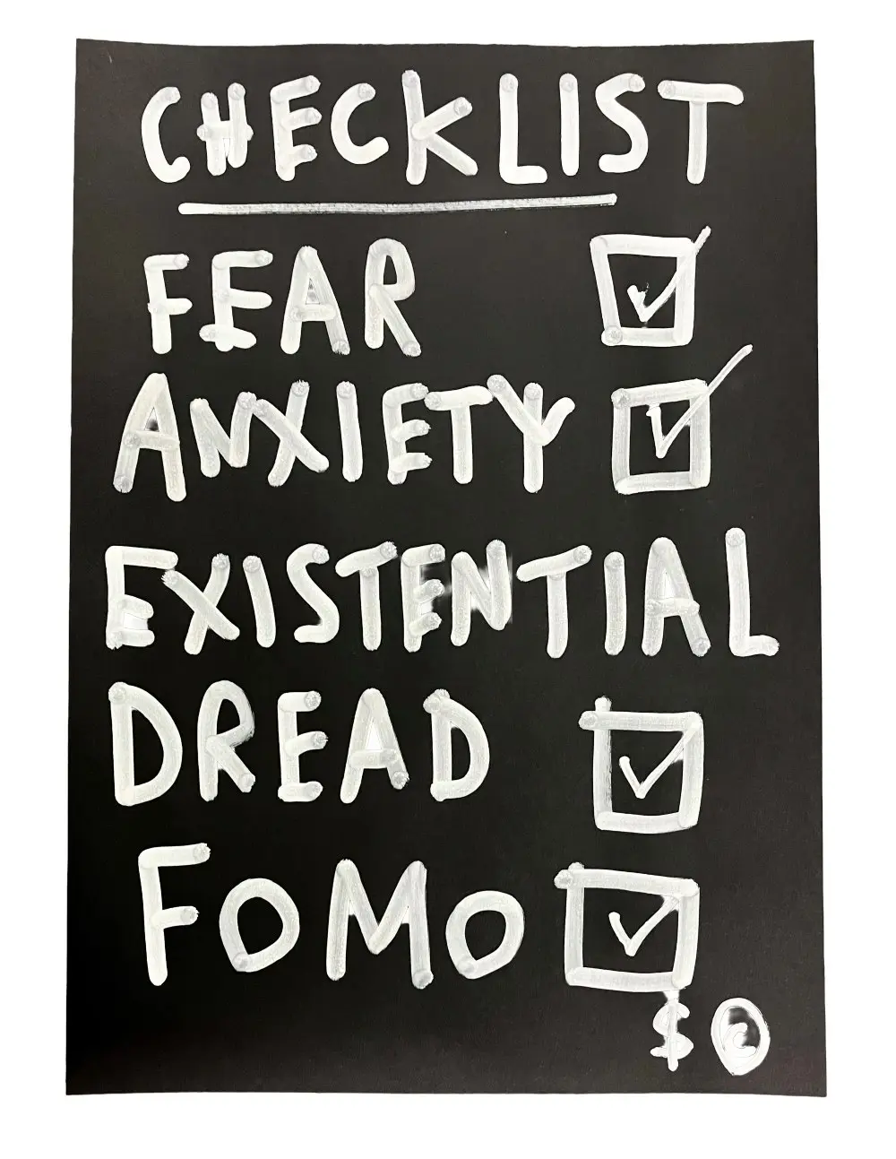 artwork on black paper by Skeleton Cardboard