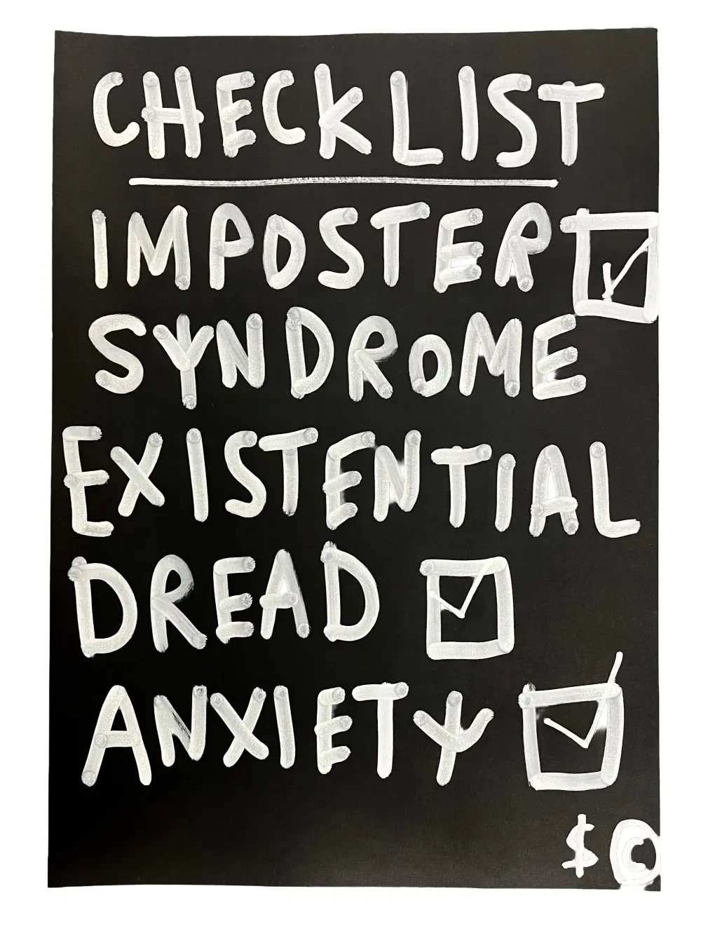 original artwork on black paper by Skeleton Cardboard