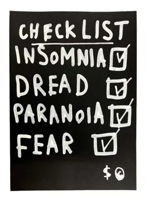 artwork on black paper by Skeleton Cardboard