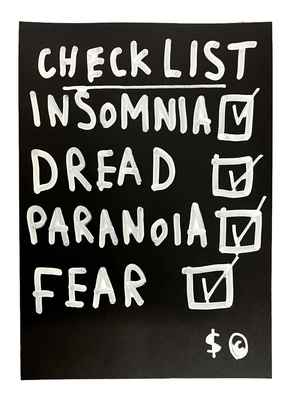 artwork on black paper by Skeleton Cardboard