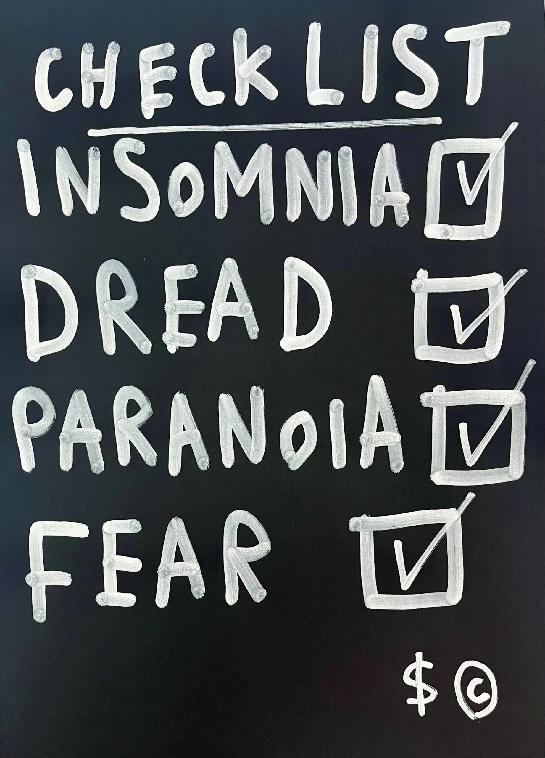 artwork on black paper by Skeleton Cardboard