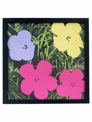 Flowers 1964 By Andy Warhol (1 Purple 1 Yellow 2 Pink) Framed