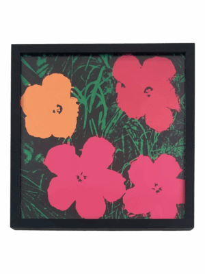 (1 Red 1 Yellow 2 Pink) Framed Flowers 1964 By Andy Warhol