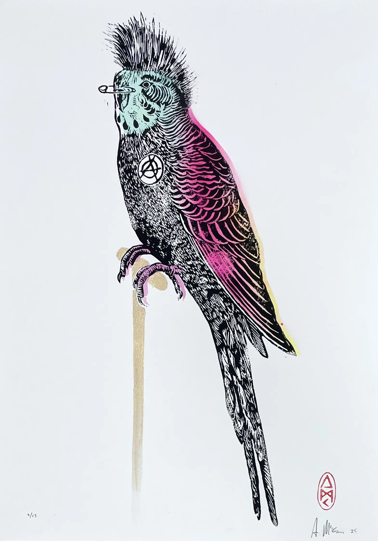 Buzz The Punk Budgie by Rugman