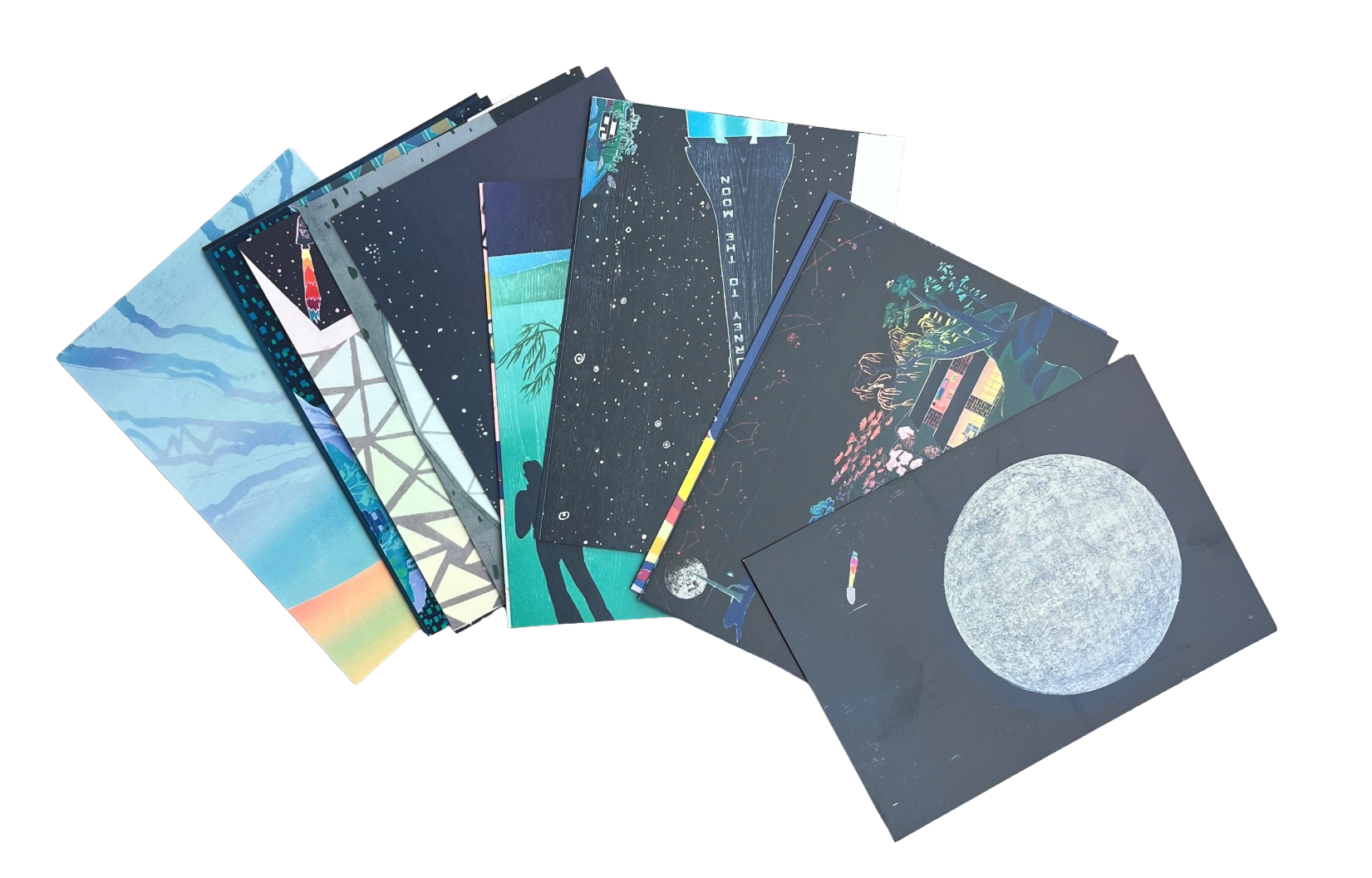 Lunar Voyage Postcard Set by Tom Hammick