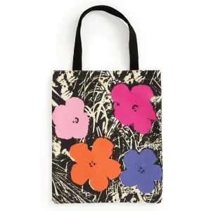 WARHOL PINK FLOWERS CANVAS TOTE BAG