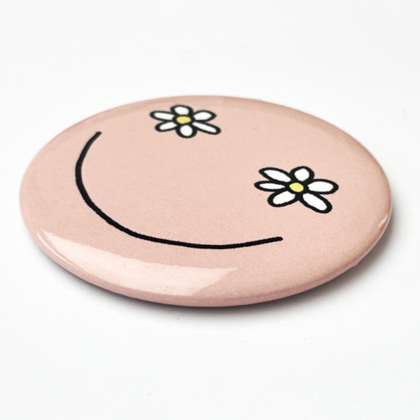 Flower Smiley Pink Magnet