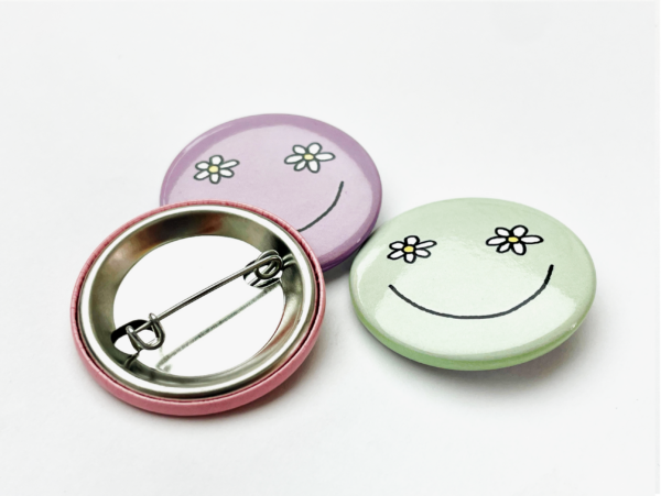 Flower Smiley Pin Badge Set - Image 2