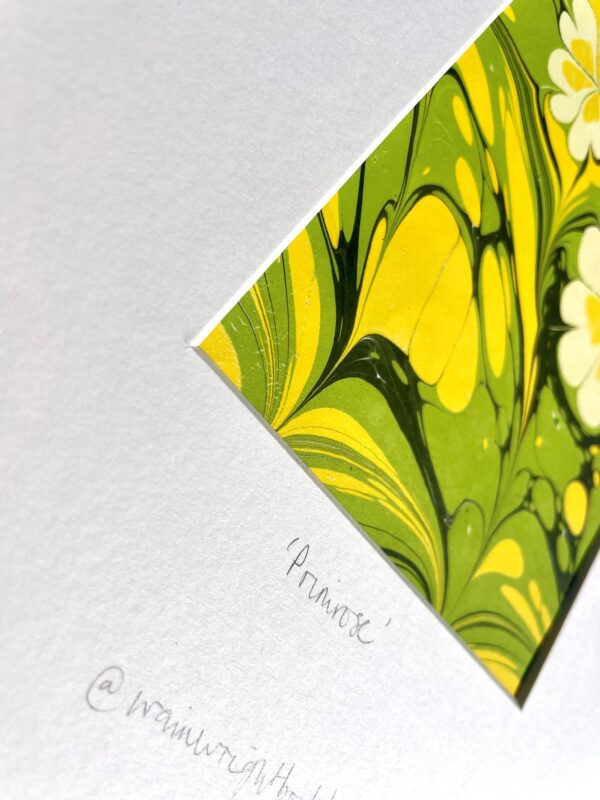 Primrose Hand-Marbled Artwork by Charlotte Wainwright - Image 2