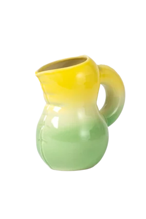 Green and yellow ceramic jug